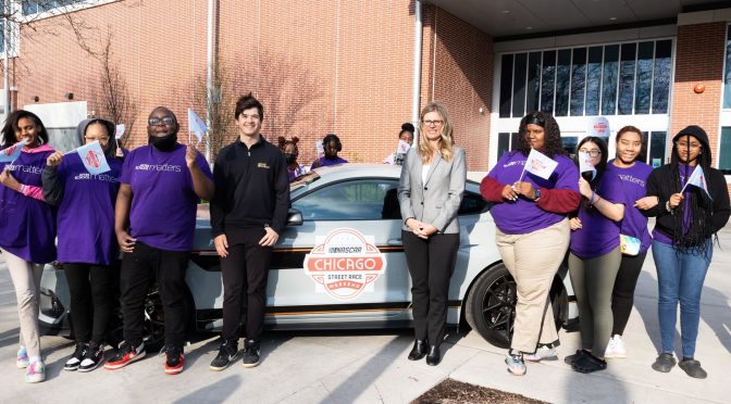 Featured Image for NASCAR Partners with After School Matters to Create 200-Foot Mural  Painted by Local Teens for Inaugural Chicago Street Race Weekend