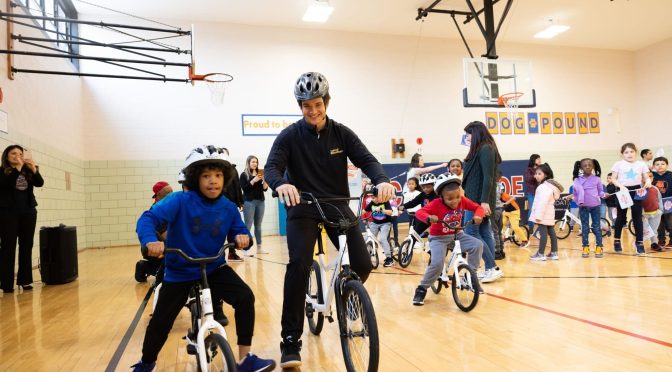 Featured Image for Chicago Street Race and The NASCAR Foundation Deliver Bikes to  Eight Chicago Public Schools in Partnership with All Kids Bike